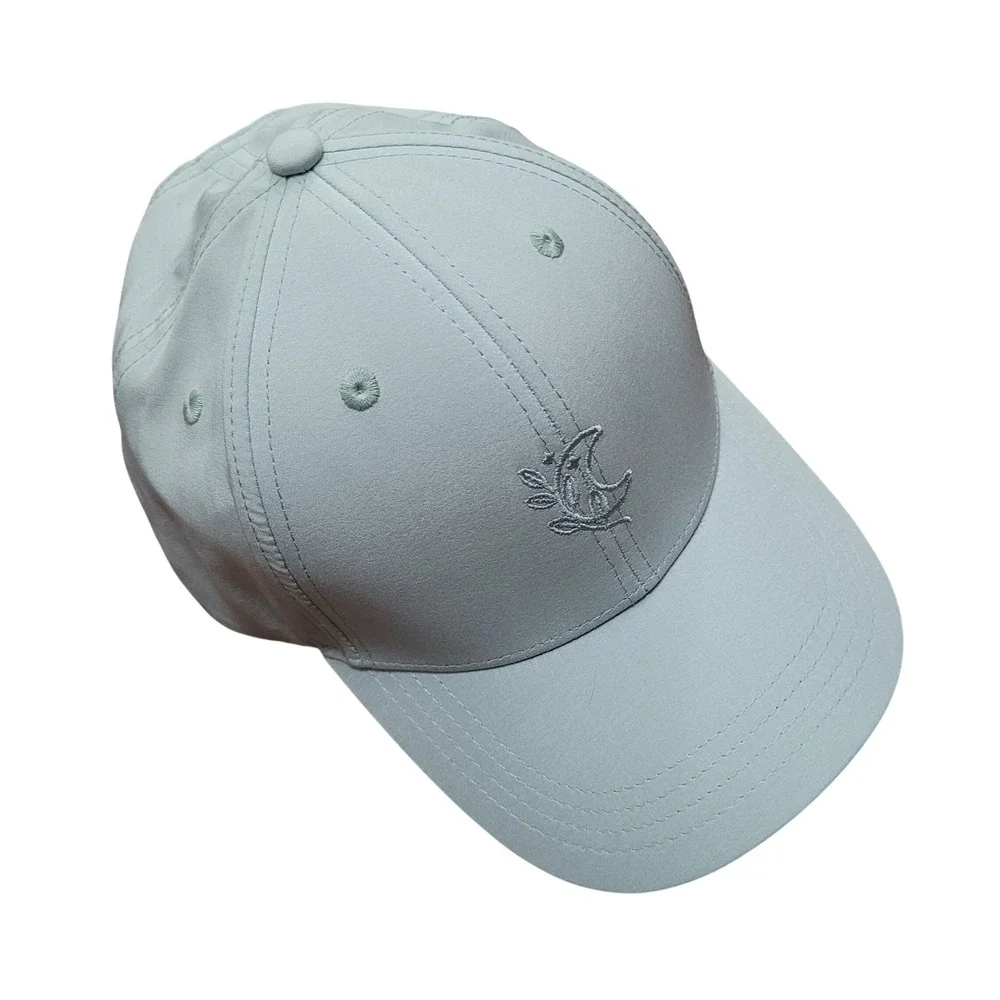 Blogilates Pastel Green Criss Cross Back Ponytail Hat‎ Moon Leaf Logo Women